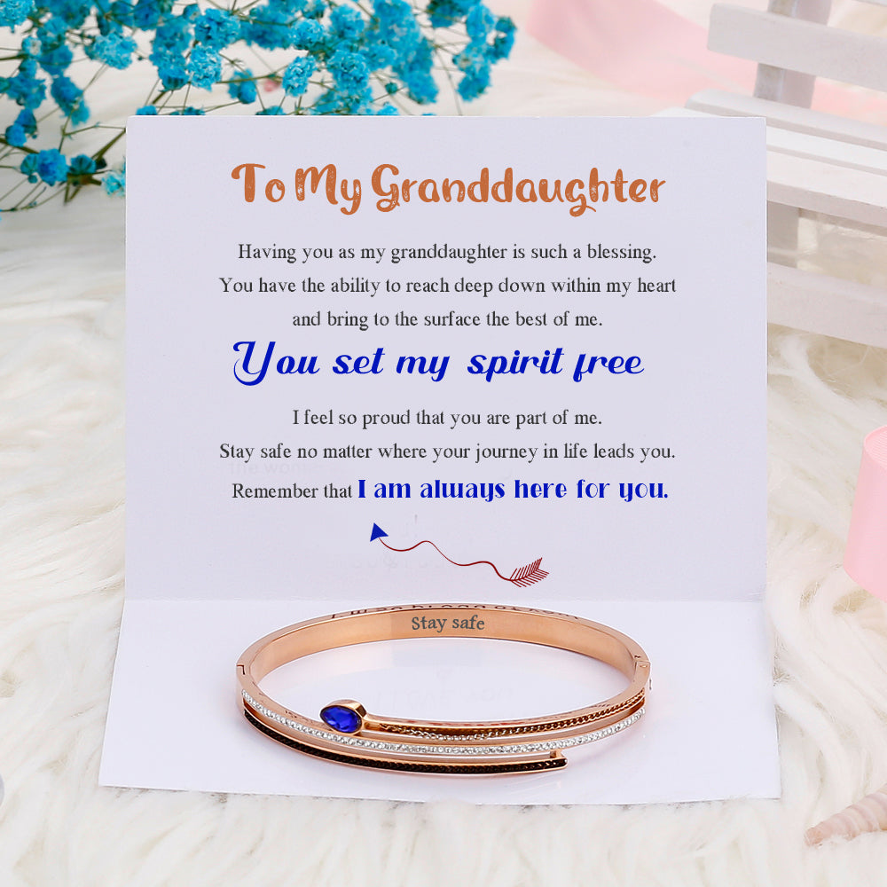 To My Granddaughter "Always here for you." Bracelet