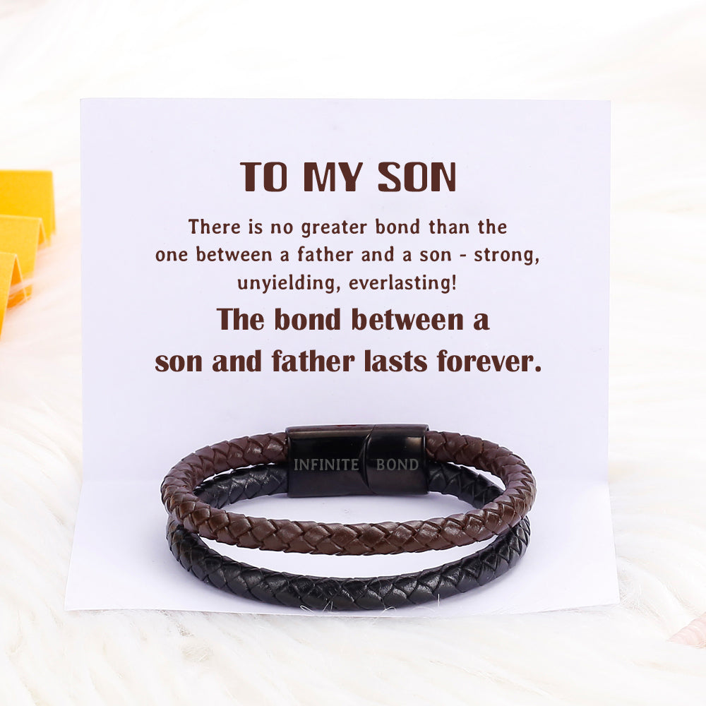 To My Son "The bond between a son and father lasts forever." Two Rope Bracelet