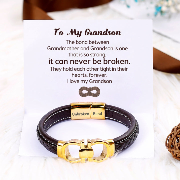 To My Grandson "Unbroken Bond" Men's Bracelet