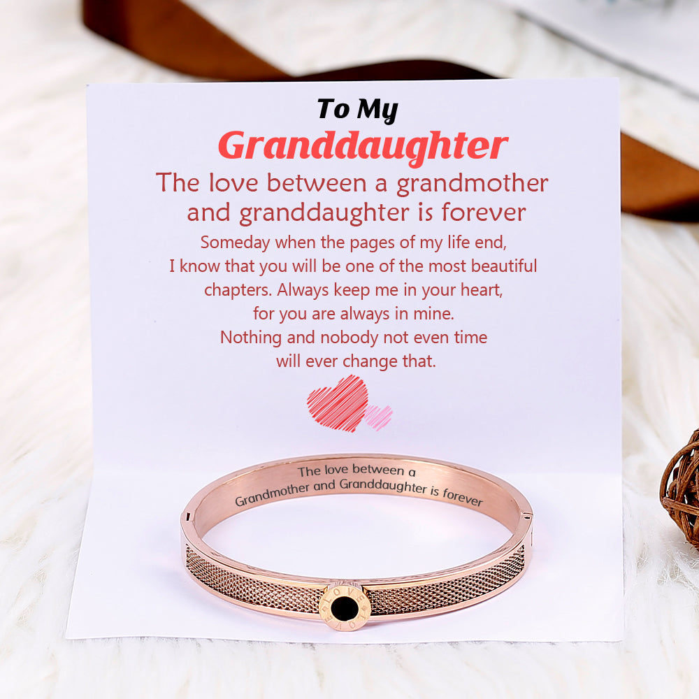 To My Granddaughter "One of the most beautiful chapters" Love Bracelet