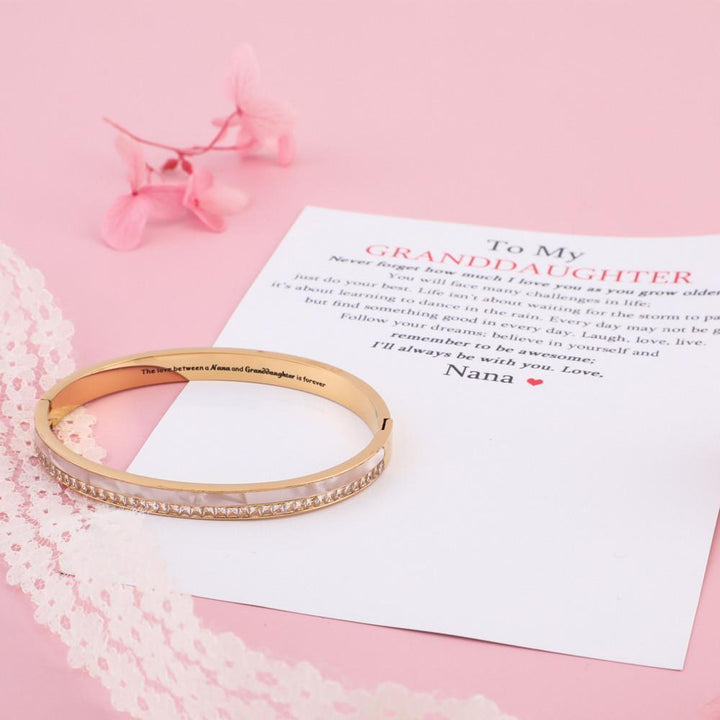 [Optional Address] To My GRANDDAUGHTER "The love between a [Nana] and Granddaughter is forever" Diamond And Fritillary Bracelet [💞 Bracelet +💌 Gift Card + 🎁 Gift Box + 💐 Gift Bouquet] - SARAH'S WHISPER