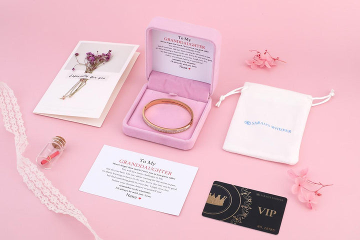 [Optional Address] To My GRANDDAUGHTER "The love between a [Nana] and Granddaughter is forever" Diamond And Fritillary Bracelet [💞 Bracelet +💌 Gift Card + 🎁 Gift Box + 💐 Gift Bouquet] - SARAH'S WHISPER