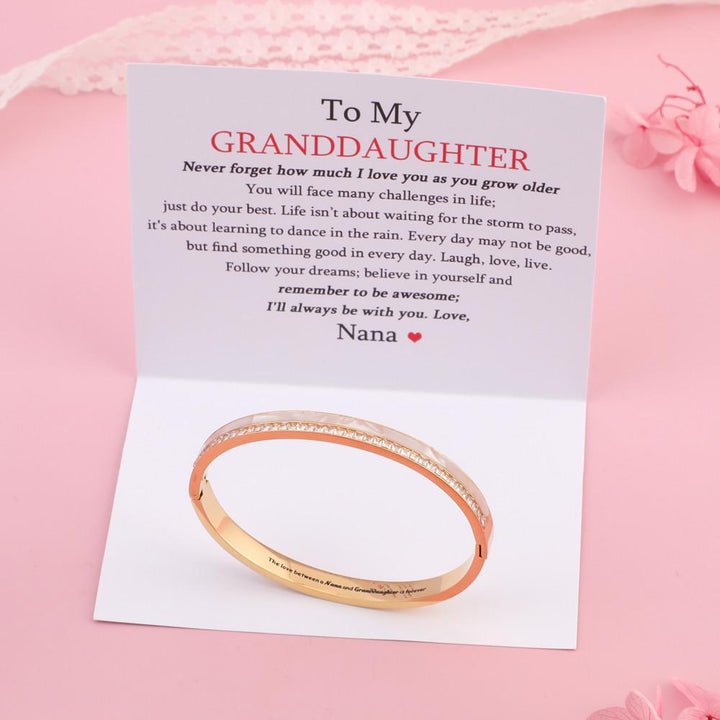 [Optional Address] To My GRANDDAUGHTER "The love between a [Nana] and Granddaughter is forever" Diamond And Fritillary Bracelet [💞 Bracelet +💌 Gift Card + 🎁 Gift Box + 💐 Gift Bouquet] - SARAH'S WHISPER