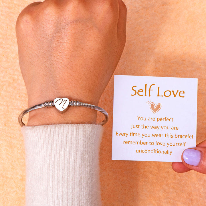 "Love Yourself Unconditionally" Heart Bracelet