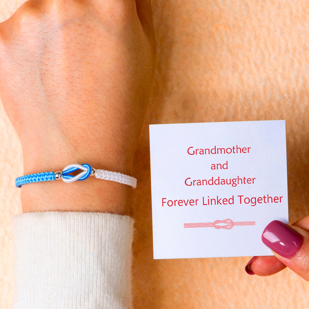 [Super Sale] To My Granddaughter "Forever Linked Together" Handmade Braided Bracelet