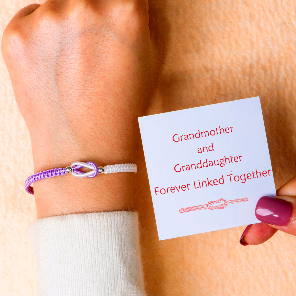 [Super Sale] To My Granddaughter "Forever Linked Together" Handmade Braided Bracelet