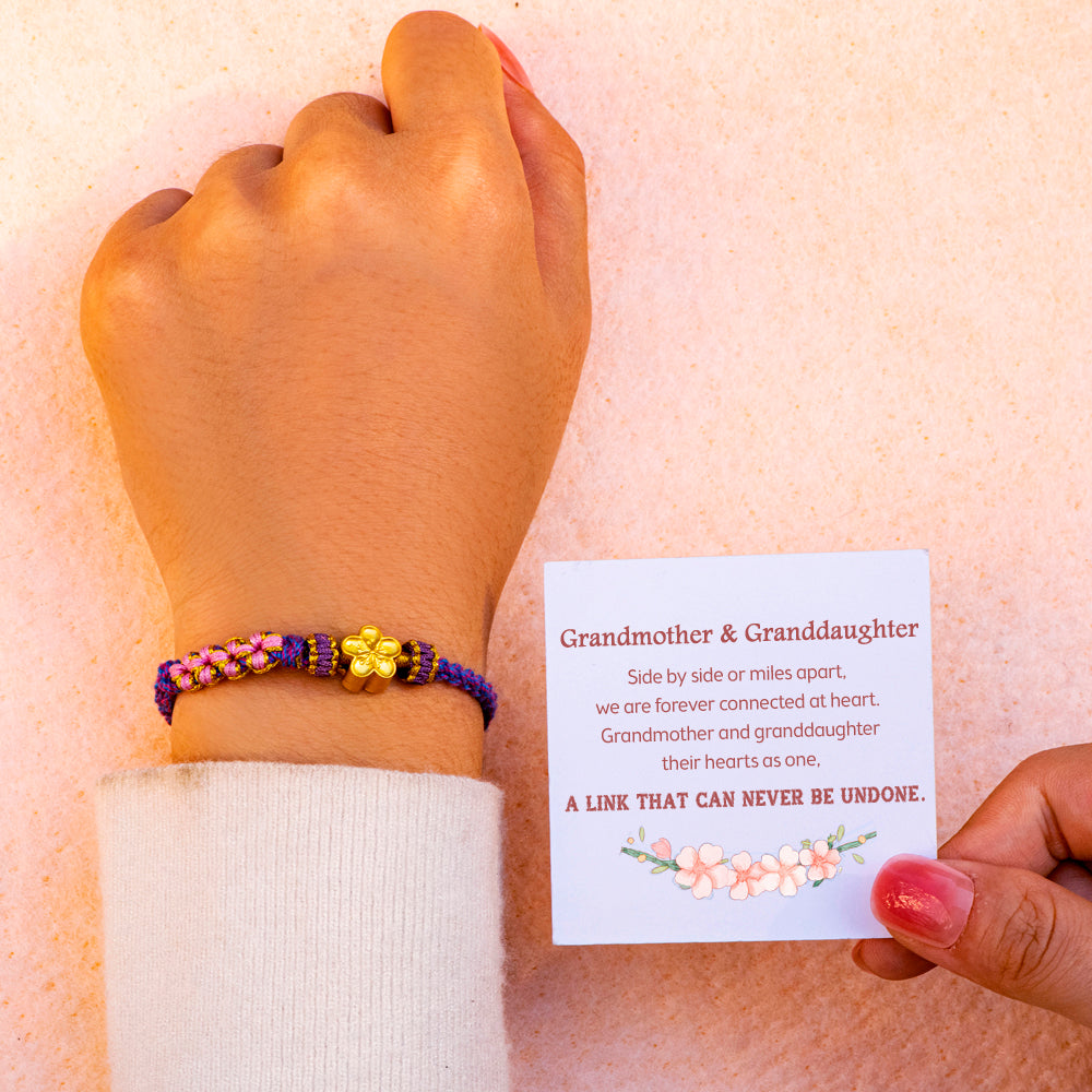 [Flash Sale] To My Granddaughter "A link that can never be undone" Peach Blossom Bracelet