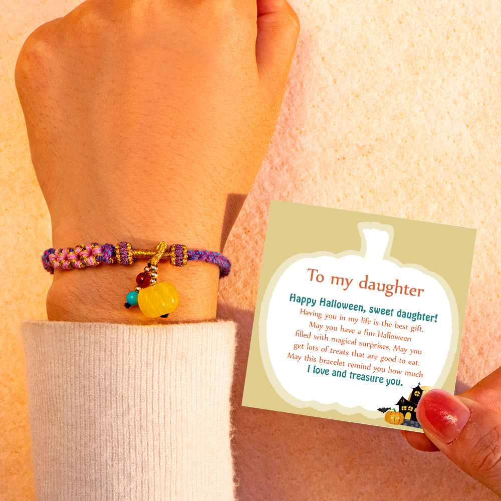 [Flash Sale] To My Daughter "Happy 'Halloween" Pumpkin Halloween Bracelet