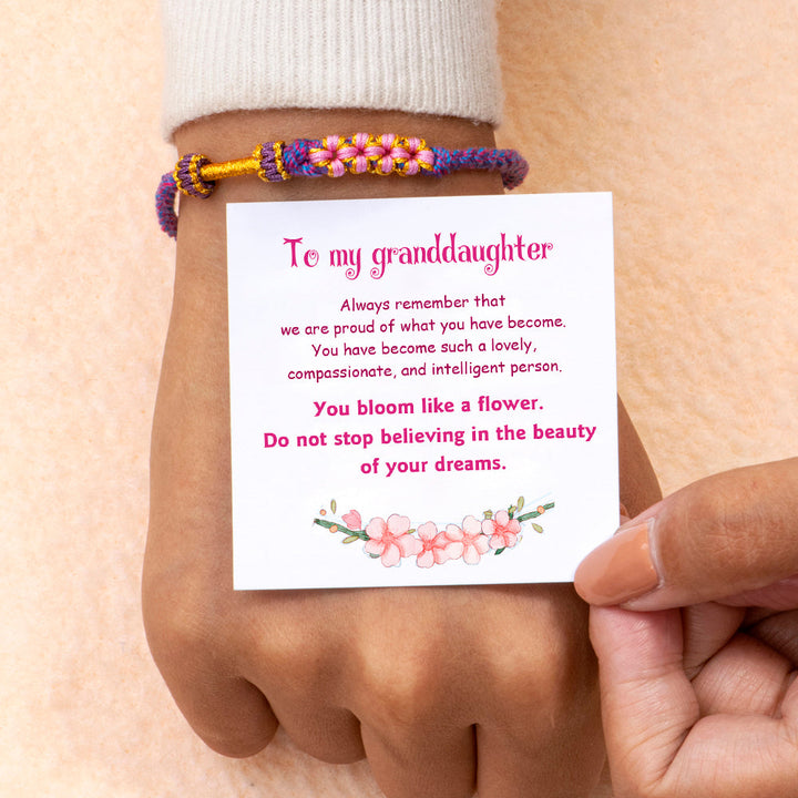 [Super Sale] To My Granddaughter "You bloom like a flower." Peach Blossom Bracelet