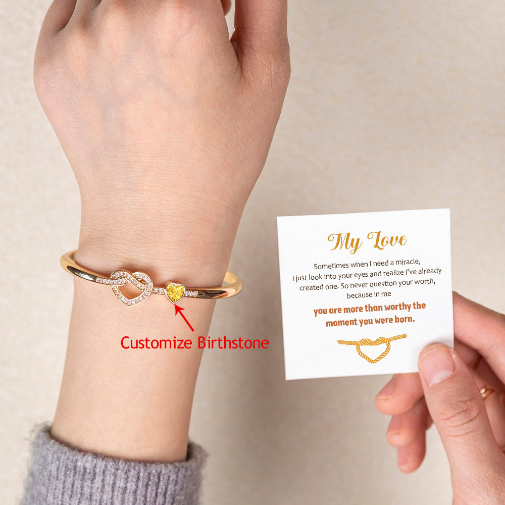 Mother and Daughter Bracelet with Heartfelt Card, Gift Box, and Bag, Symbolizing Unconditional Love and Self-Worth