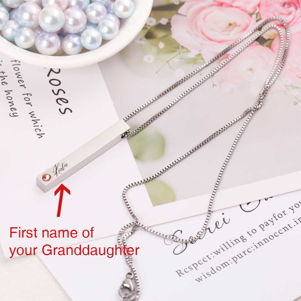 [Custom Name, Optional Birthstone And Optional Address] To My GRANDDAUGHTER "The love between a [Grandma] and granddaughter is forever" Lucky Beads Necklace [💞 Necklace +💌 Gift Card + 🎁 Gift Box + 💐 Gift Bouquet] - SARAH'S WHISPER