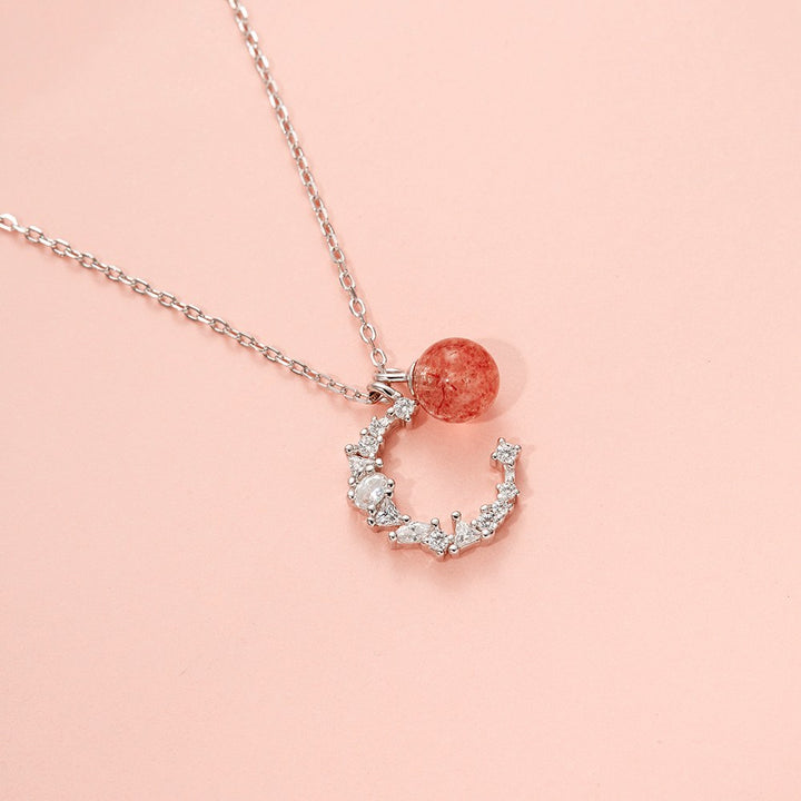 "You are berry special" Strawberry Crystal S925 Silver Necklace [💞 Necklace +💌 Gift Card + 🎁 Gift Bag + 💐 Gift Bouquet] - SARAH'S WHISPER