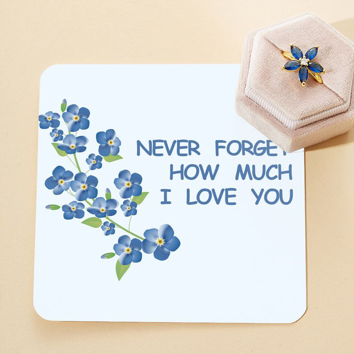 "Never forget how much I love you" Forget-Me-Not Flower Ring [💞 Ring +💌 Gift Card + 🎁 Gift Bag + 💐 Gift Bouquet] - SARAH'S WHISPER