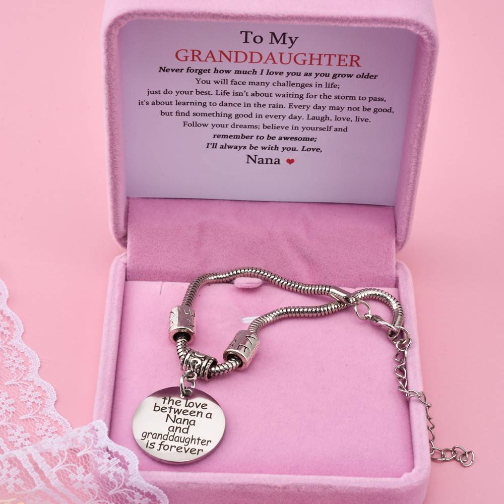 To My GRANDDAUGHTER "The love between a Nana and Granddaughter is forever" Bracelet - SARAH'S WHISPER