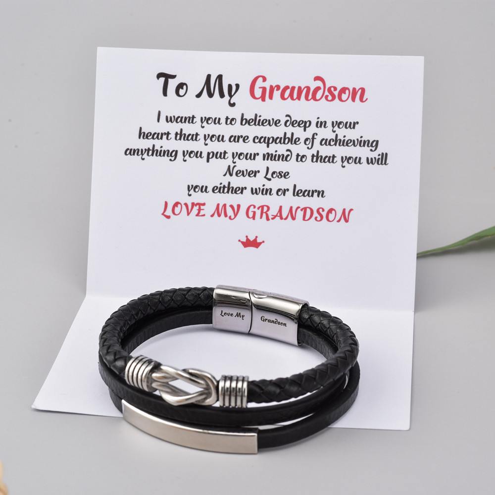 To My Grandson " Love My Grandson" Bracelet - SARAH'S WHISPER