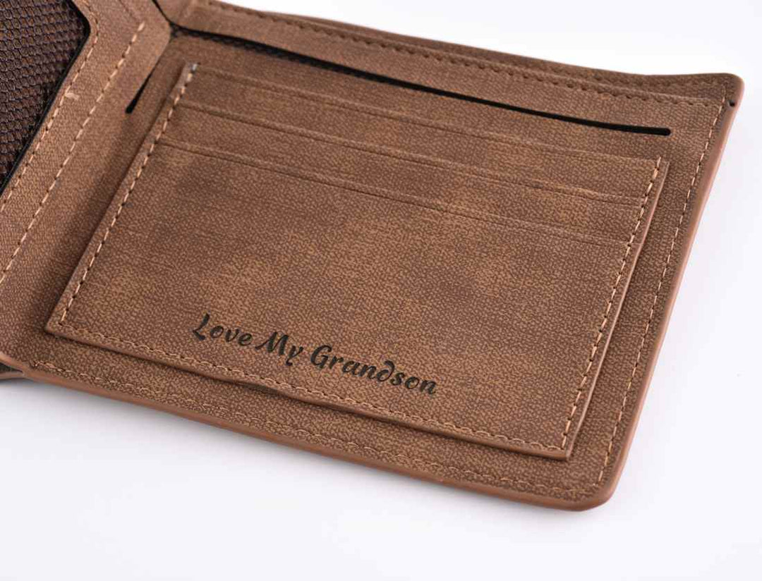 To My Grandson "Love My Grandson" Leather Wallet - SARAH'S WHISPER