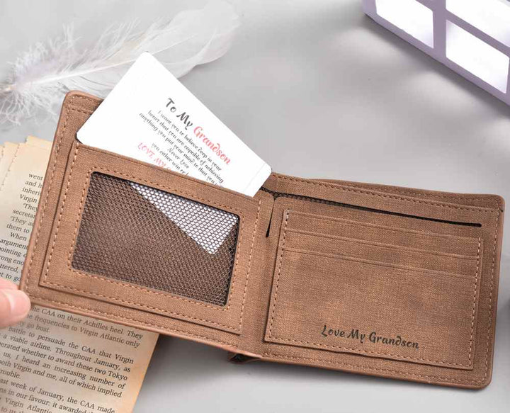 To My Grandson "Love My Grandson" Leather Wallet - SARAH'S WHISPER