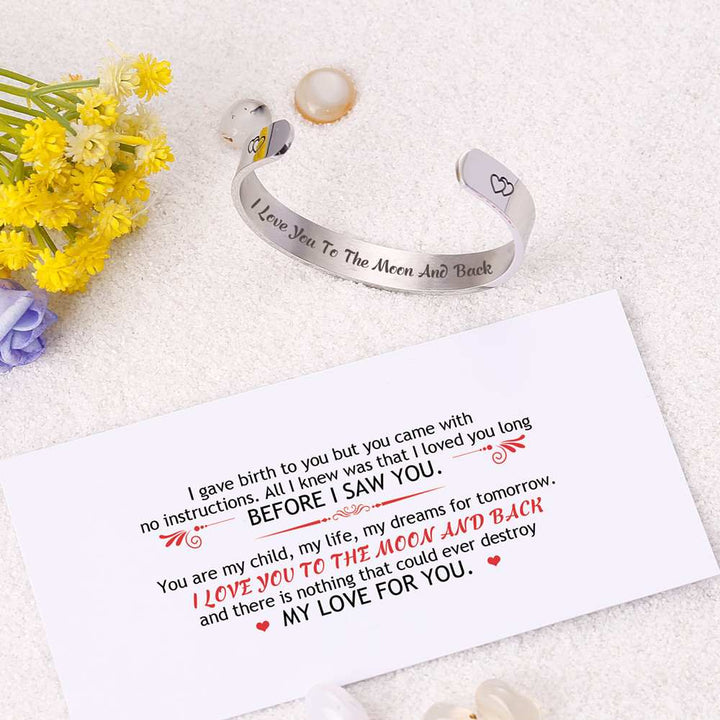 To My Daughter "I Love You to The Moon and Back" Double Heart Bracelet - SARAH'S WHISPER