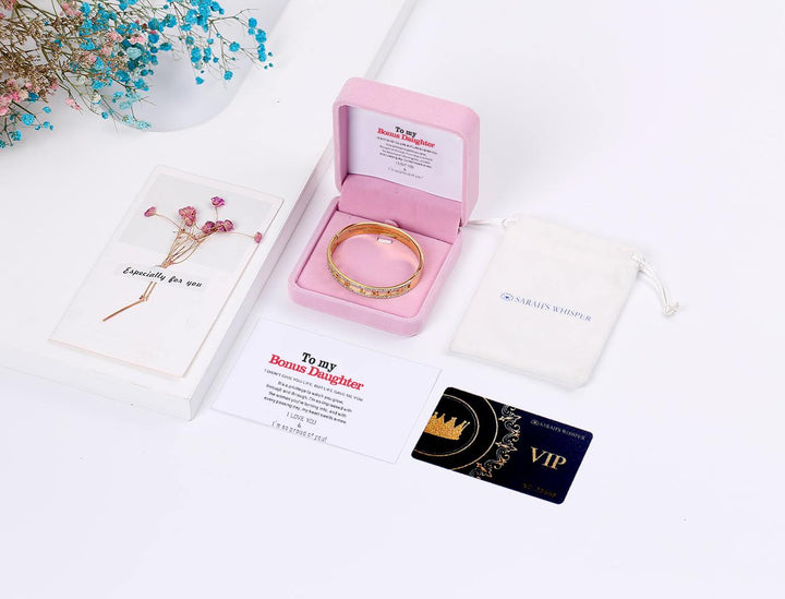 To My Bonus Daughter "Bonus Daughter I may not have given you the gift of life but life gave me the gift of you." Hollow-carved Bracelet [💞 Bracelet +💌 Gift Card + 🎁 Gift Box + 💐 Gift Bouquet] - SARAH'S WHISPER