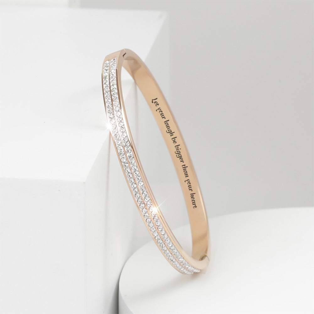 To My Daughter "Let your laugh be bigger than your heart" Full Diamond Bracelet - SARAH'S WHISPER