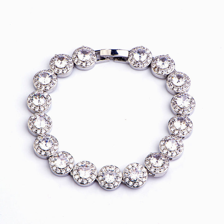 Titanium steel bracelet with sparkling zircon stones, "Keep on shining" design, perfect gift for granddaughters