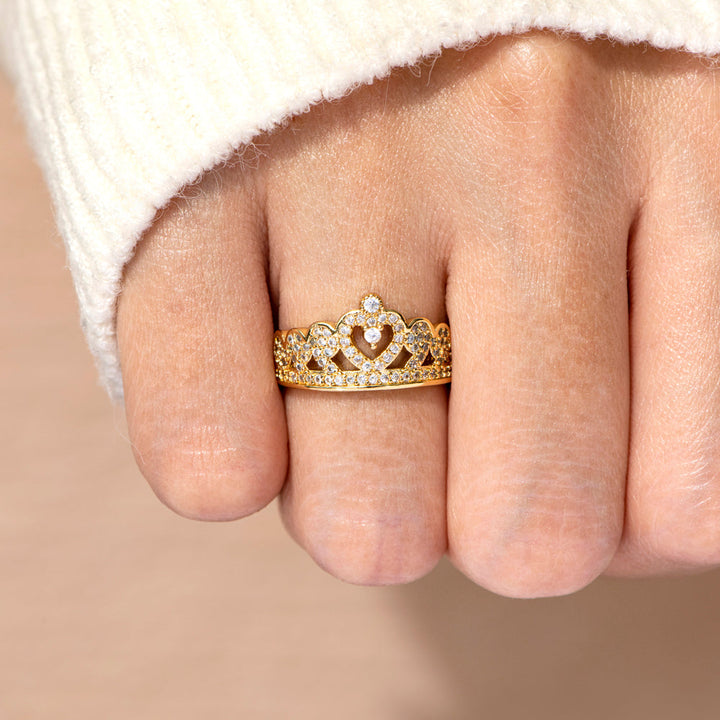 To My Daughter "Loving You" Comma Crown Ring