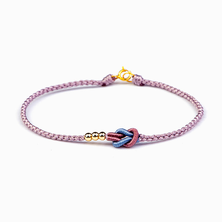 Handmade Knitted Knot Bracelet - Cotton rope braid design symbolizing eternal bond between mother and daughter