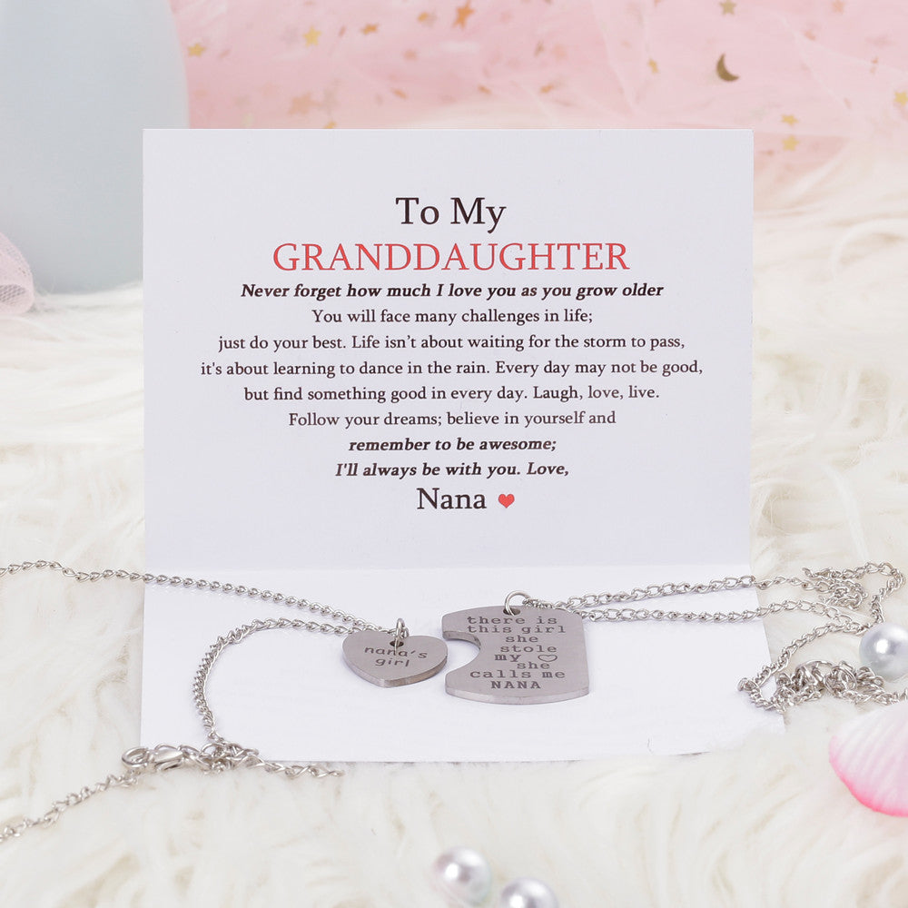 Nana's Girl - Set of 2 Pendant Necklaces - Grandma and Granddaughter Necklace - SARAH'S WHISPER