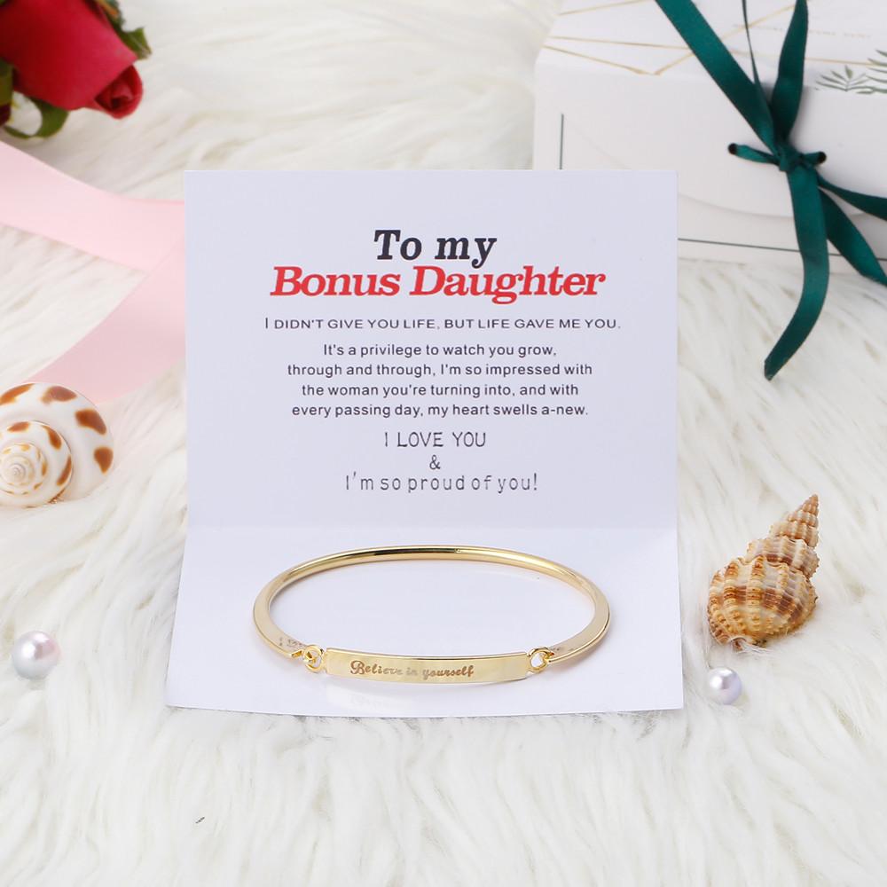 To My Bonus Daughter "Believe in yourself" Bracelet - SARAH'S WHISPER