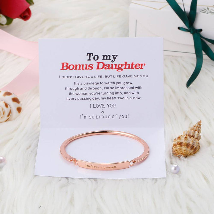 To My Bonus Daughter "Believe in yourself" Bracelet - SARAH'S WHISPER