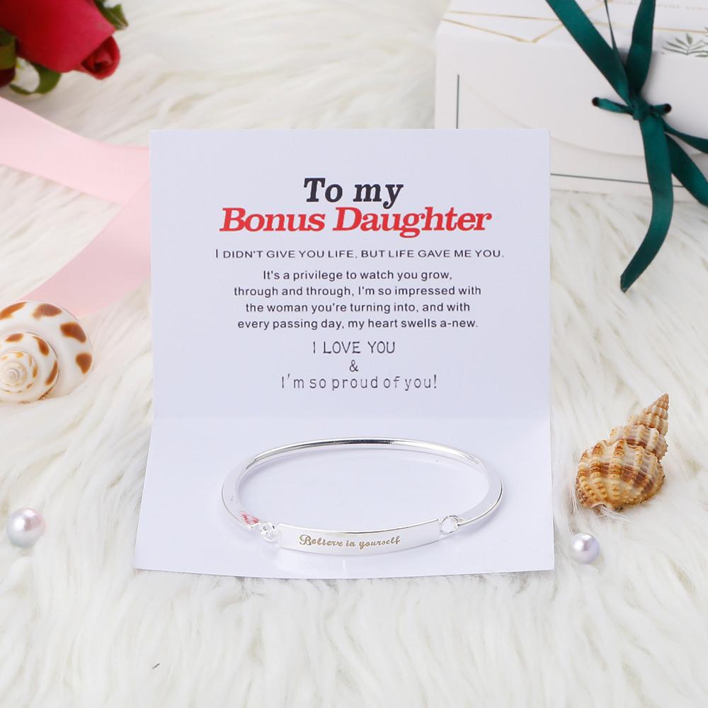 To My Bonus Daughter "Believe in yourself" Bracelet - SARAH'S WHISPER