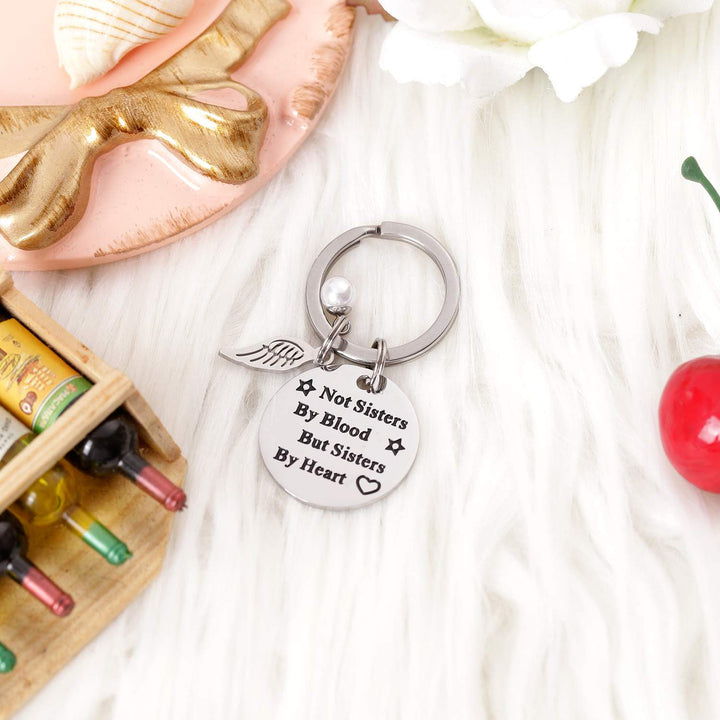 For My Best Friend "Not Sisters by Blood But Sisters by Heart" Keychain - SARAH'S WHISPER