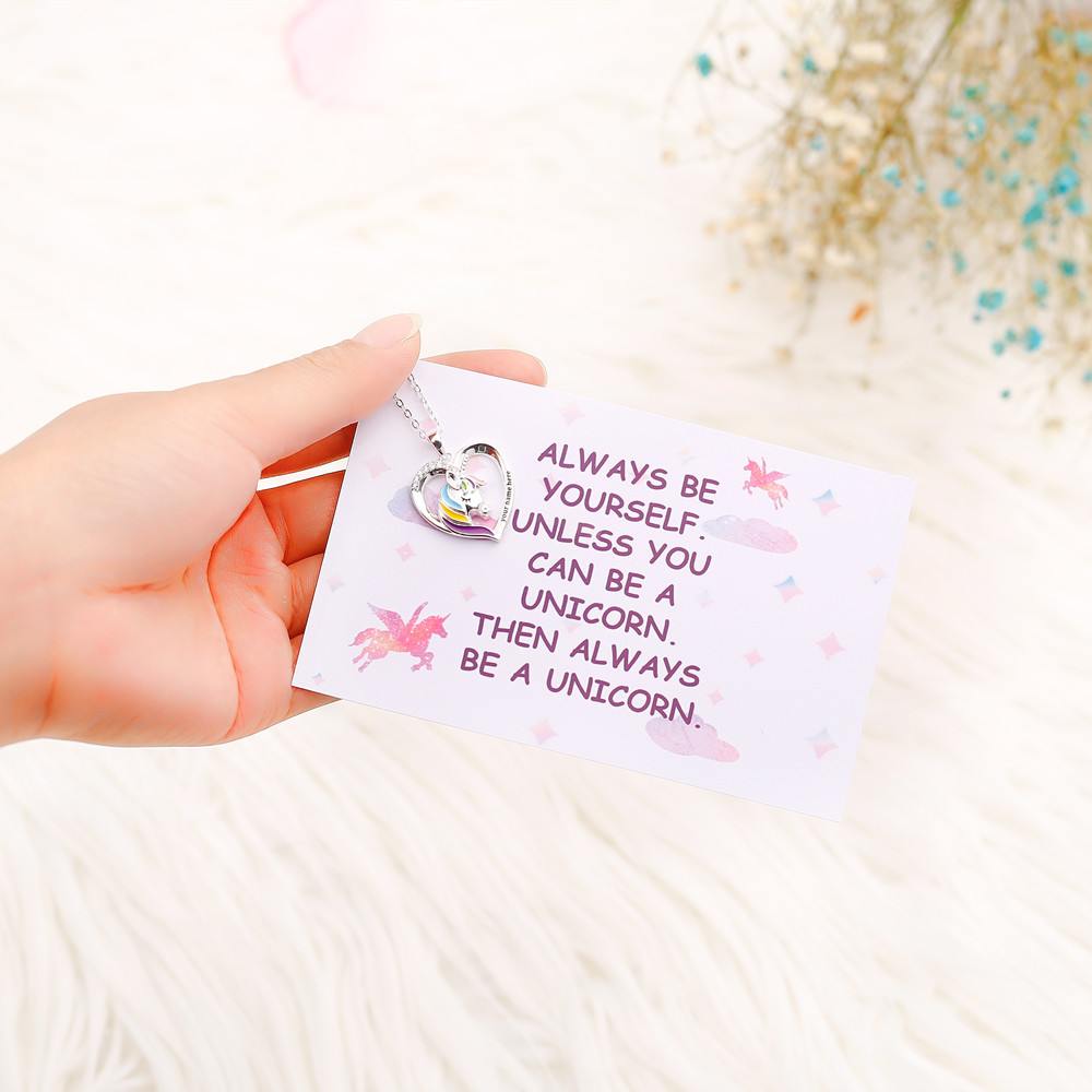 [Personalized Text] "Always be yourself. Unless you can be a unicorn. Then always be a unicorn." Unicorn Necklace - SARAH'S WHISPER