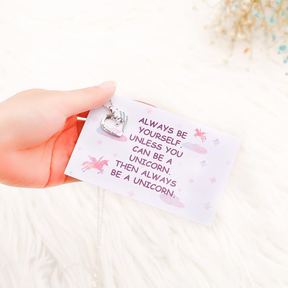 [Personalized Text] "Always be yourself. Unless you can be a unicorn. Then always be a unicorn." Unicorn Necklace - SARAH'S WHISPER