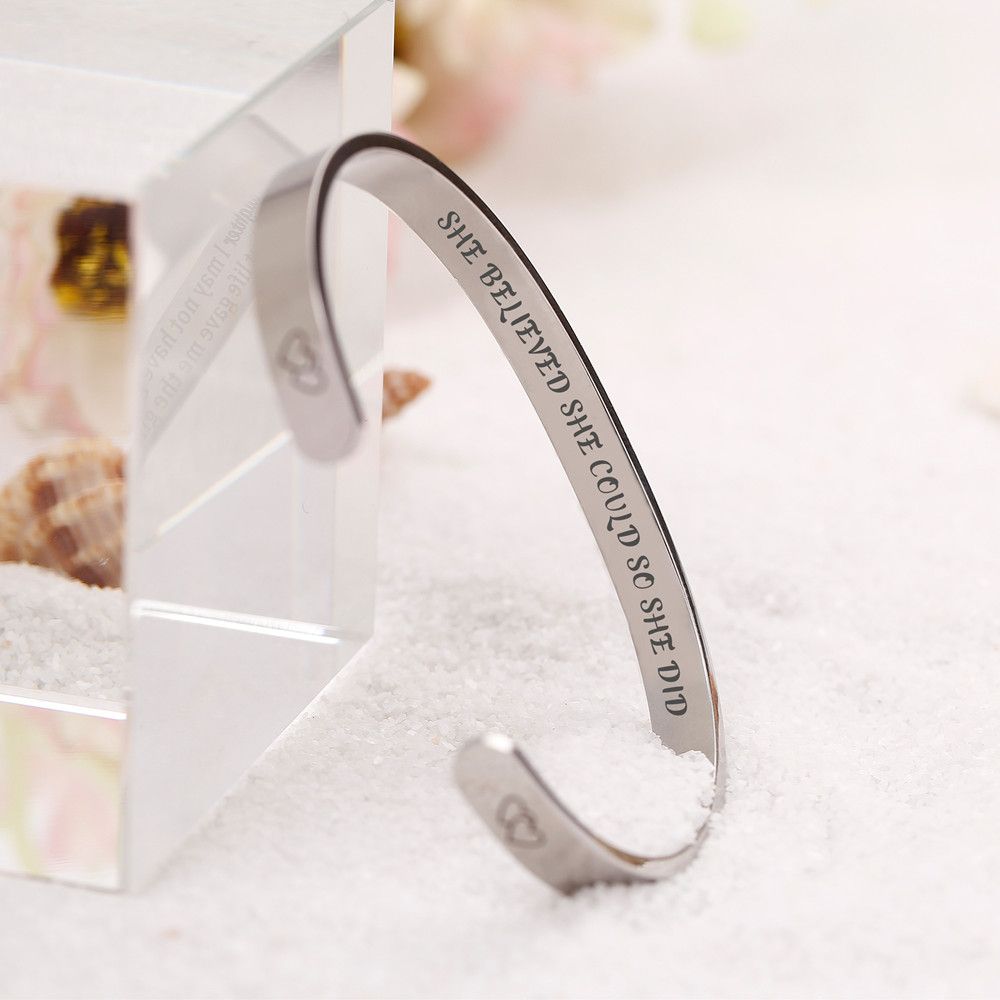 To My Daughter "She Believed She Could So She Did" Bracelet - SARAH'S WHISPER