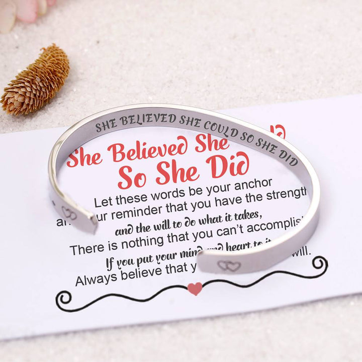 To My Daughter "She Believed She Could So She Did" Bracelet - SARAH'S WHISPER