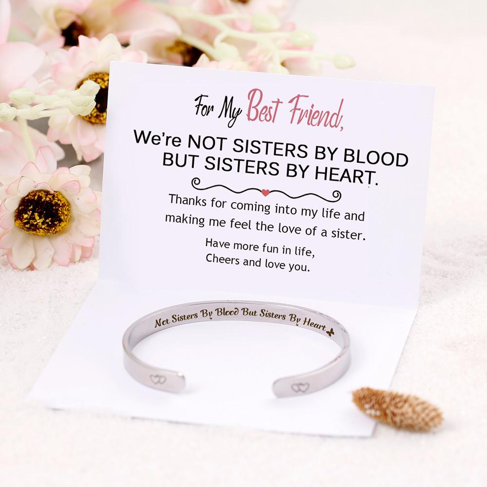 Not sisters by blood sisters by store heart bracelet