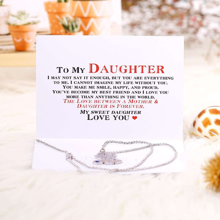 [CUSTOM NAME AND BIRTHSTONE] TO MY DAUGHTER "I MAY NOT SAY IT ENOUGH, BUT YOU ARE EVERYTHING TO ME" BABY NECKLACE - SARAH'S WHISPER