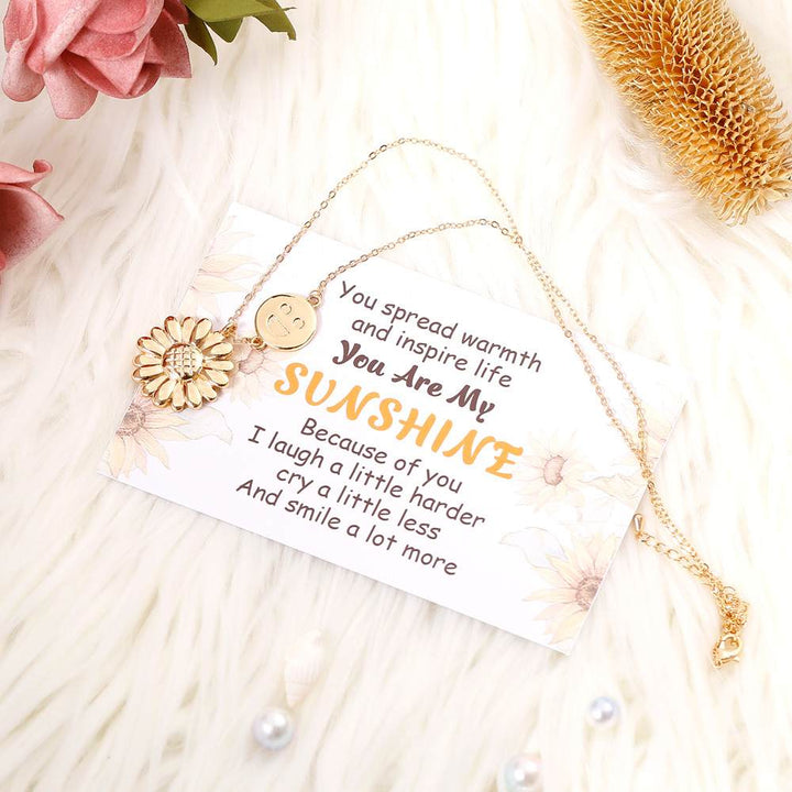 To My Friends "You Are My Sunshine" Sunflower And Smile Necklace - SARAH'S WHISPER