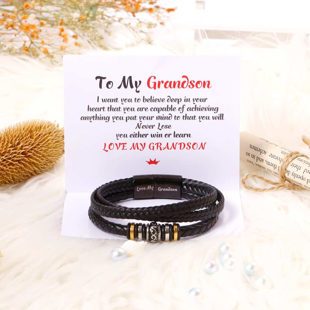 To My Grandson "Love My Grandson" Bracelet - SARAH'S WHISPER