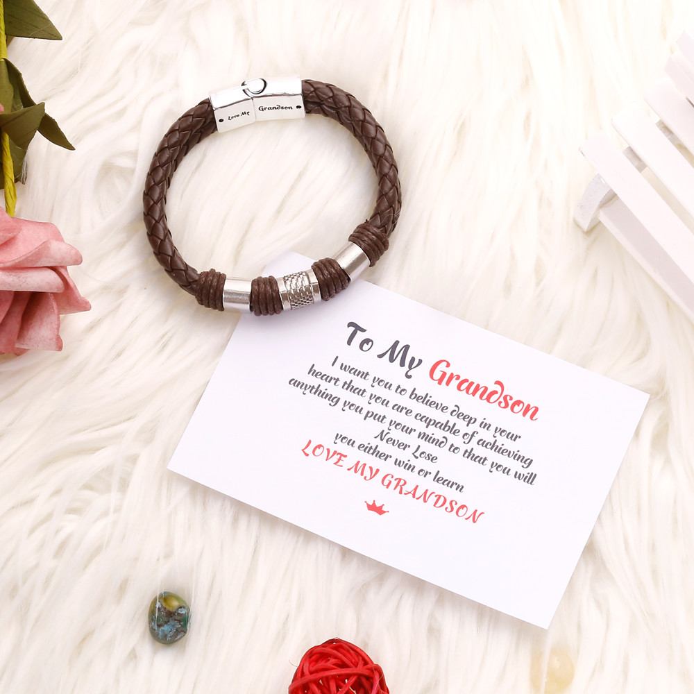 To My Grandson "Love My Grandson" Bracelet - SARAH'S WHISPER