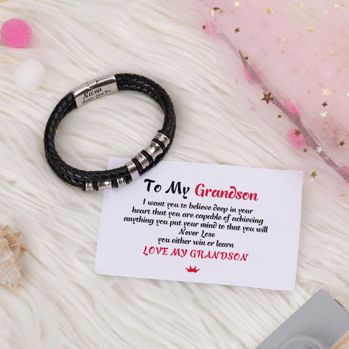 To My GRANDSON "Nana Always Loves You" Bracelet - SARAH'S WHISPER