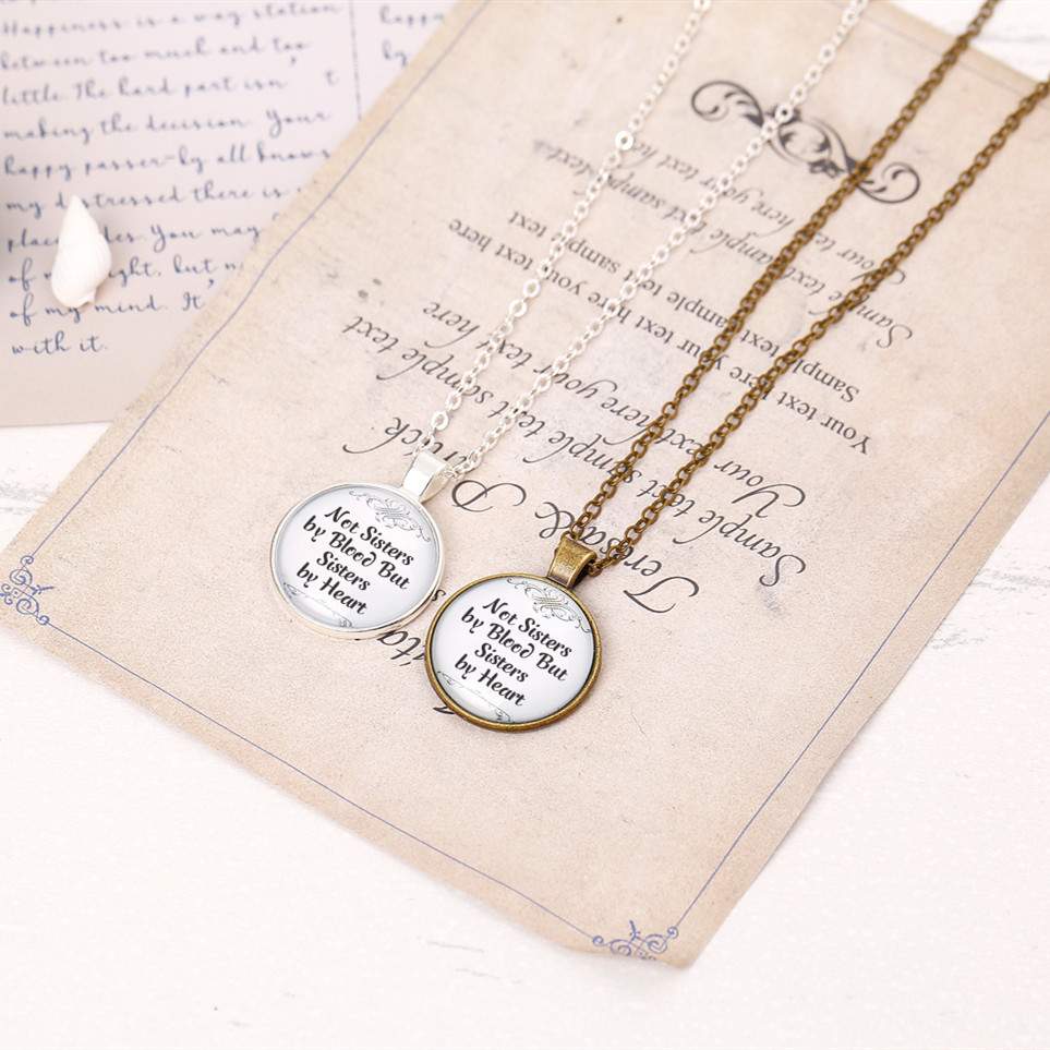 For My Best Friend "Not Sisters by Blood But Sisters by Heart" Necklace - SARAH'S WHISPER