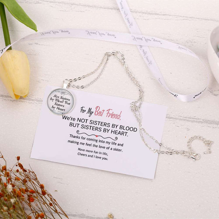 For My Best Friend "Not Sisters by Blood But Sisters by Heart" Necklace - SARAH'S WHISPER