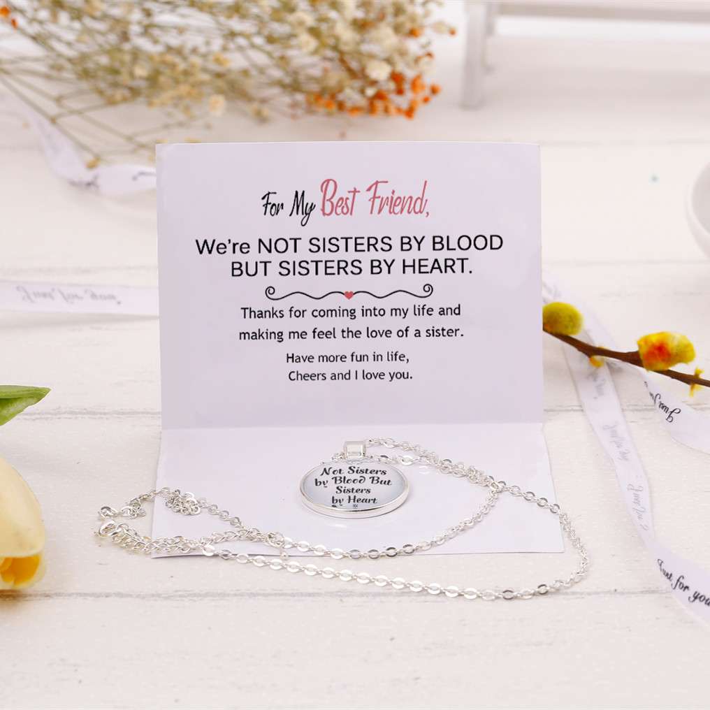 For My Best Friend "Not Sisters by Blood But Sisters by Heart" Necklace - SARAH'S WHISPER