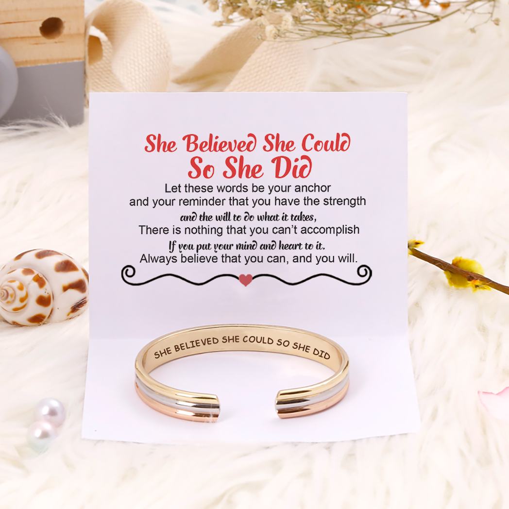 "She Believed She Could So She Did" Bracelet - SARAH'S WHISPER