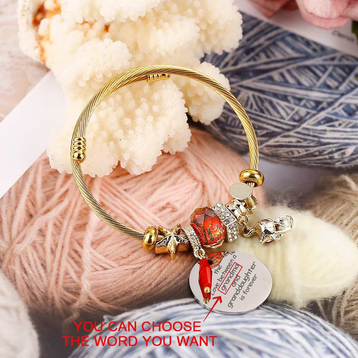 [Custom Name And Optional Address] To My GRANDDAUGHTER "The love between a [grandma] and granddaughter is forever" Lucky Fox Bracelet [💞 Bracelet +💌 Gift Card + 🎁 Gift Box + 💐 Gift Bouquet] - SARAH'S WHISPER