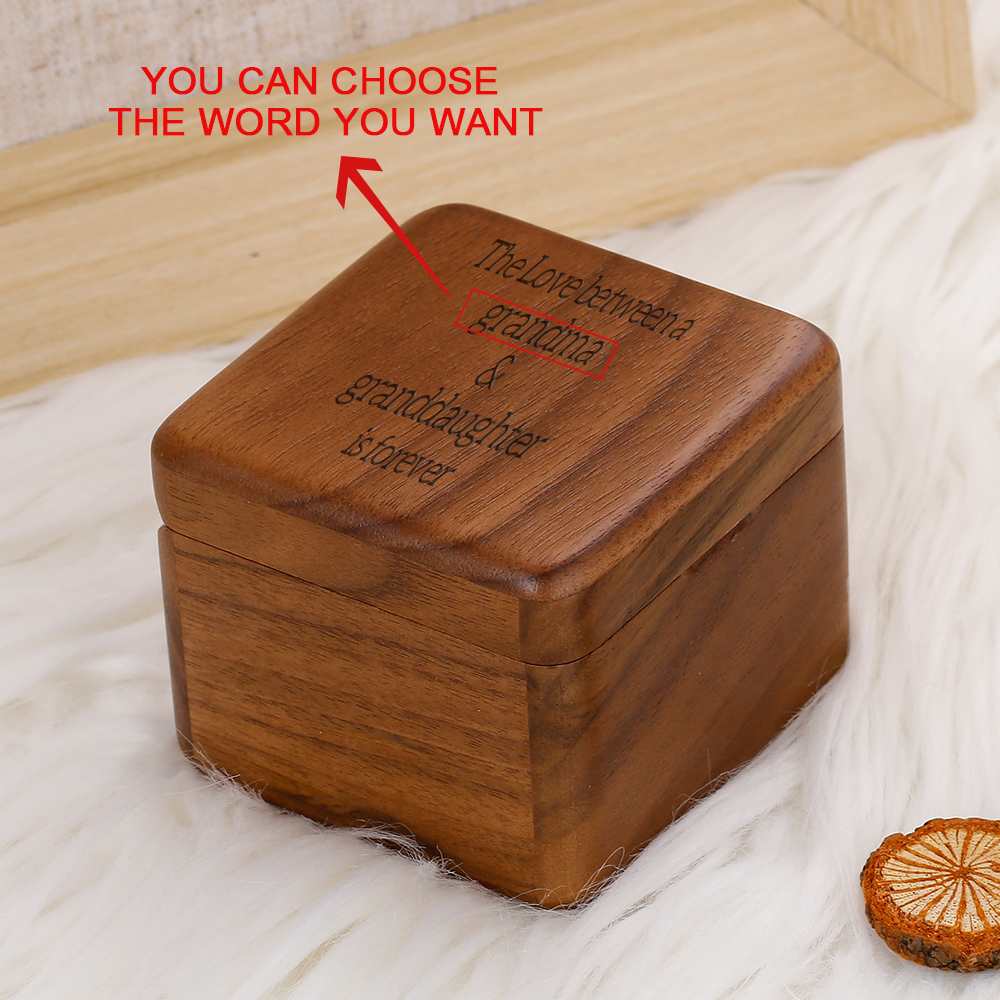 [Optional Address And Upload Photo] To My GRANDDAUGHTER "The love between a [Grandma] and Granddaughter is forever" Wooden Music Box [💞 Music Box +💌 Gift Card + 🎁 Gift Box + 💐 Gift Bouquet] - SARAH'S WHISPER