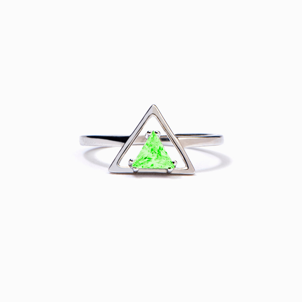 [Custom Birthstone] To My Daughter "Always have you in my heart" Triangle Ring