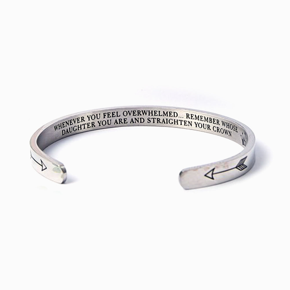 To My Mother "whenever You Feel Overwhelmed... Remember Whose Mother You Are And Straighten Your Crown“ Bracelet